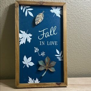 Fall In Love Wall Art with Wooden Frame